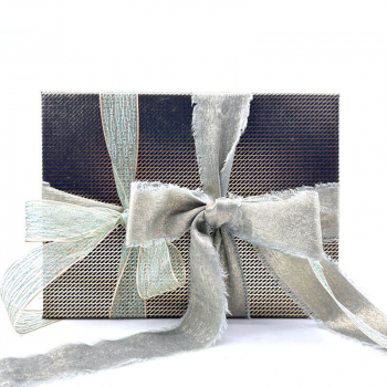 Gift ribbon, Glam sage green 40mm, gold shiny gift wrapping